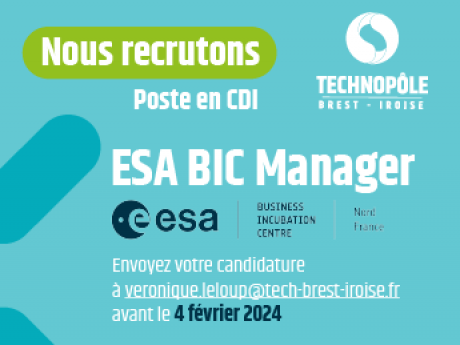 ESA BIC Nord France : Le Technopôle Brest-Iroise recrute son∙sa futur∙e Manager